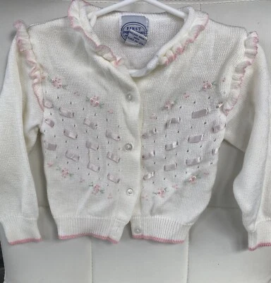 Suéter Tejido Bordado Vintage Primeras Impresiones Bebé Niña 18 Meses Foto 1 de 4