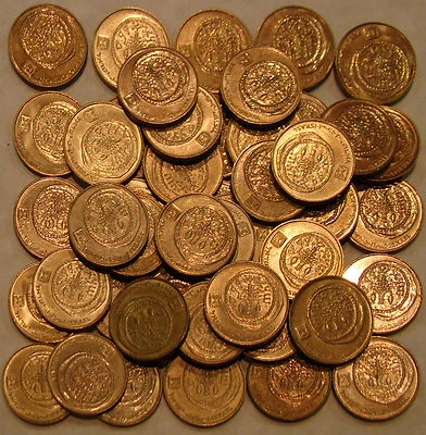 LOT of 50 Ancient Widows Widow's Mite Mites on Modern Israeli 5 Agorot Coins - Image 1 of 3