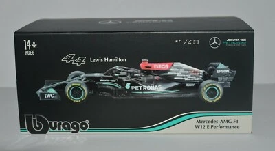 BURAGO 2021 MERCEDES - AMG F1 W12E PERFORMANCE #44 LEWIS HAMILTON ESCALA 1/43. Foto 1 de 4