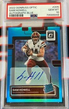 2022 Panini Donruss Optic Sam Howell Blue Auto RC PSA 10 Gem Mint # 11/99