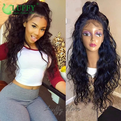 Wave 13*6 Lace Front Wigs Brazilian Remy Human Hair Full Lace Wigs Pre Plucked - Image 1 of 4