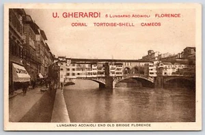 Lungarno Acciaioli Ende geschlossen - Zwickel alte Brücke Florenz Italien Postkarte - Bild 1 von 2