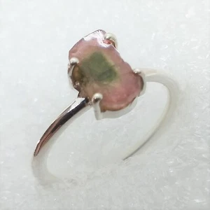 RARITÄT ECHTER NATUR Wassermelonenturmalin Turmalin 925 Silber RING Gr16 - Bild 1 von 4