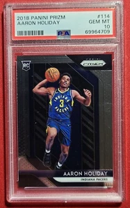 2018-19 Panini Prizm #114 Aaron Holiday Rookie RC PSA 10 gemas como nuevo - Imagen 1 de 2