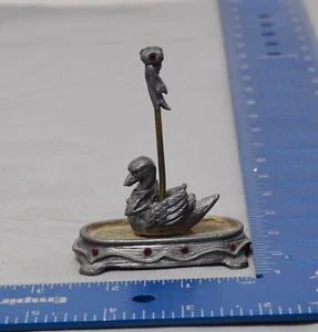 Michael Ricker Mini Pewter Carousel SWAN With Crystals 1987 #358 - Picture 1 of 7