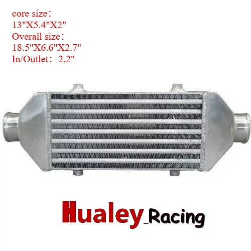 18.5"x6.6"x2.7" FMIC UNIVERSAL ALUMINIO TURBO INTERCOOLER ENTRADA/SALIDA 2.2" tubo Foto 1 de 4