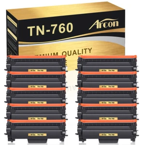 10PK Toner with Chip Compatible for Brother TN760 TN730 MFC-L2710DW HL-L2370DW - Picture 1 of 10