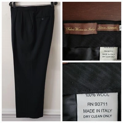 Pantalones de hombre Linea Naturale de tela tejida/hecha en ITALIA 100 % lana 38 puños Foto 1 de 4