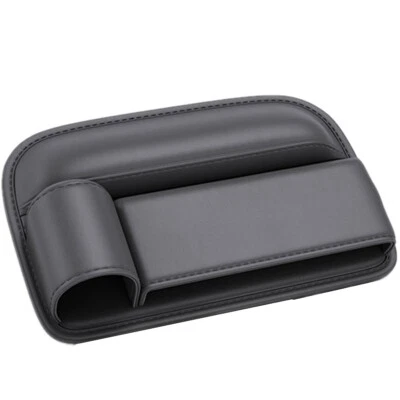 Left Side Seat Gap Filler Storage Organizer Bag PU Leather  W/Cup Holder For Car - Image 1 of 4
