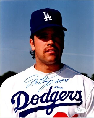 Mike Piazza Los Angeles Dodgers ROY 93 29/100 Signed 8x10 Photo with JSA COA - Image 1 of 2