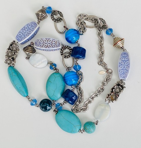 VETEMENTS Collana Premier Designs Vetro Arte Turchese MOP