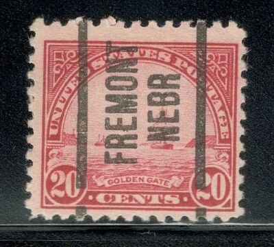Sc # 567 ~ Used ~ 20 cent Golden Gate Issue, Precancel, FREEMONT NEBR. - Image 1 of 2