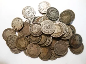 Roll of (Better Grade) Vintage Silver Barber Dimes *50 Coins*, Coins average VG - Picture 1 of 2