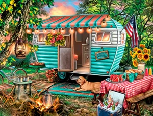 LEANIN TREE "Camper in the Woods"~Pack de 8 tarjetas #35682~Interiores en color - Imagen 1 de 3