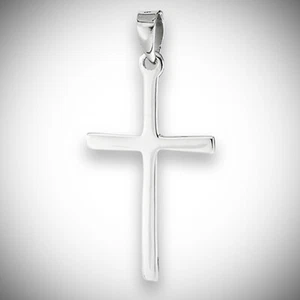 Ciondolo a croce semplice e semplice in argento sterling 925 - aggiungi la tua catena! - Foto 1 di 8