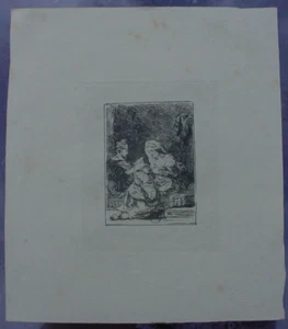 Antique Rembrandt Etching "The Holy Family" - Picture 1 of 8