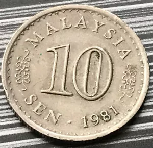 1981 MALAYSIAN 10 SEN COIN - MALAYSIA CURRENCY (Lot 4131) - Picture 1 of 2
