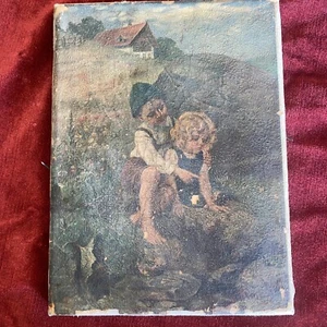 Wunderschönes kleines Bild mit Kindern ÖL auf Leinwand Kinder - Bild 1 von 9