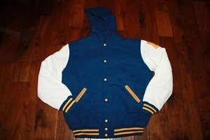 Vintage Stewart Strauss Letterman’s VARSITY HOODED CHARGERS WARRIORS XLARGE TALL - Picture 1 of 4