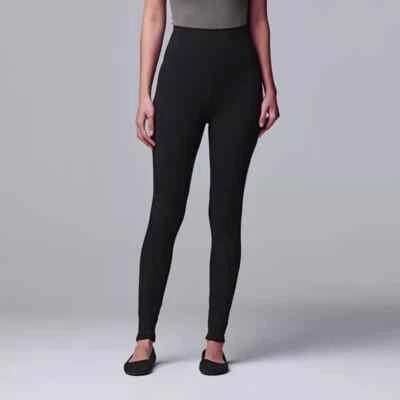 Simply Vera Wang Women High Rise Live-In Black Leggings -  Size  S/M - NWT - Image 1 of 4