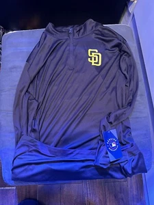 Men's Fanatics Brown San Diego Padres XL Long Sleeve Zip Up T-Shirt - Picture 1 of 5