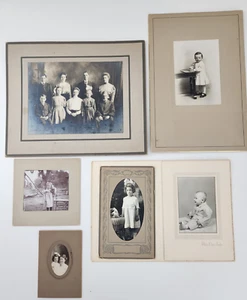 Lote de 5 Fotos Niños Familia Gabinete Tarjeta Enmarcada Nebraska 1899 – 1909 - Imagen 1 de 14