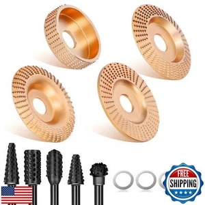 Set 4 pezzi dischi per intaglio legno per smerigliatrice angolare 4" o 4 1/2" con 5 pezzi 1/4" Shan - Foto 1 di 5