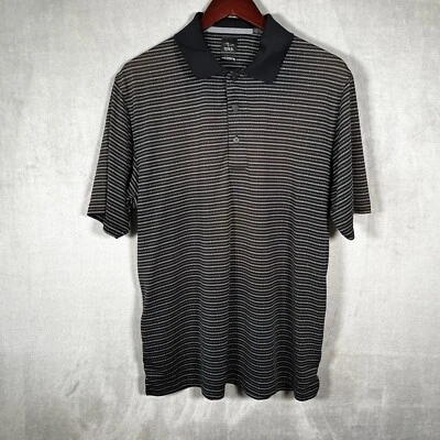 Page & Tuttle Cool Swing Mens Polo Black Grey Stripes Large Foto 1 de 4