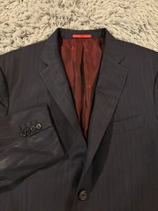 ISAIA Blazer Mens US 42 EU 52 Black Wool Silk Blend 2 Button - Picture 1 of 12
