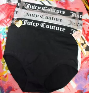 3 NEW JUICY COUTURE JC7182 3PKE MF WIDE LOGO WAISTBAND SHAPING BRIEF PANTIES M - Picture 1 of 2