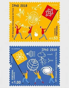 Portugal - 49th Physics Olympiad - IPhO 2018 - 2 stamps - Picture 1 of 3