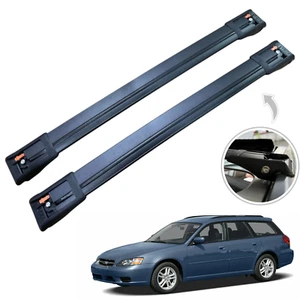 For Subaru Legacy Wagon 2003-2009 Roof Rack Cross Bars Black Fits Flush Rails - Picture 1 of 10