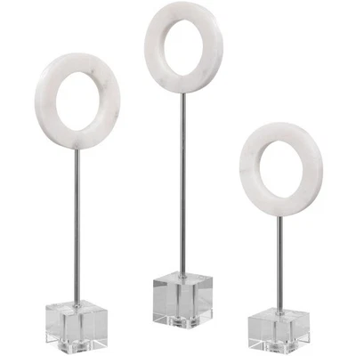 Uttermost 17871 Moneda Lanzamiento 22 X 6 pulgadas Anillos Mármol Escultura, Juego de 3 Foto 1 de 4