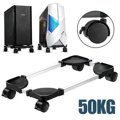 Verstellbarer CPU-Ständer, Belüfteter Computer-Tower-Ständer PC mit 4 Lenkrollen - Bild 1 von 4