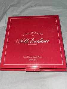 12 Days Of Christmas By Boble Excellence Set If 4 Salad Plates Days 5-8 - Picture 1 of 7