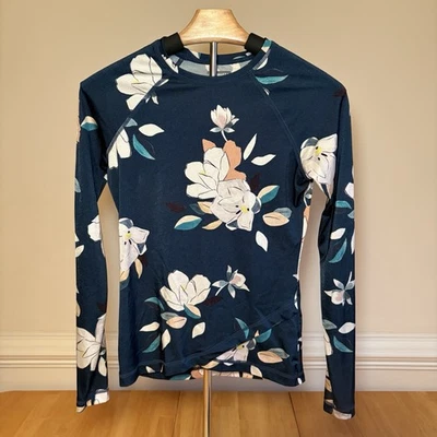 Top deportivo de manga larga con estampado floral talla XS Athleta para mujer Foto 1 de 4