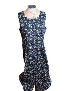 Vestido midi de colección Chadwick años 90 floral algodón abotonado pradera cabaña modesto - Imagen 1 de 8