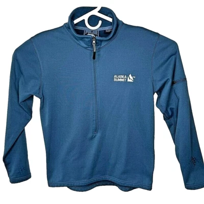 Alaska Summit Polar 夹克羊毛女式 S 蓝色腰围长度 3/4 拉链弹力 — 第 1/4 张图片