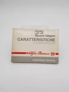 Manuale uso e manutenzione Alfa Romeo Alfa 33 e Sport Wagon caratteristiche tecn - Foto 1 di 24