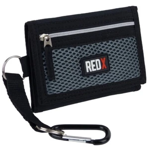 RED X Mens & Boys Tri-Fold Nylon Sports Wallet with Coin Pocket and Belt Hook - Picture 1 of 16