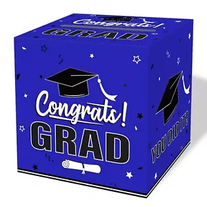 Graduation Card Box 2025 Blue Foldable Cardboard Card Box for Party 2025 Grad... - Picture 1 of 6