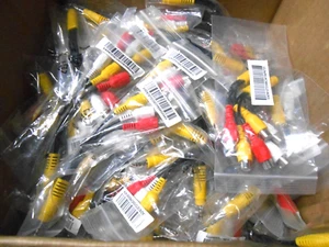 Lot Approx (200) 1X Video AV Adapter Cable Replacement For TCL TV, 3RCA To 3.5mm - Picture 1 of 2