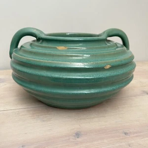 Sunset Mountain Pottery JB Cole Vase Amphora Green Teal North Carolina Seagrove - Picture 1 of 10