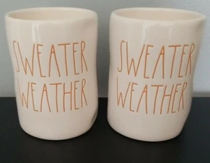2 Rae Dunn Candle scented fall Halloween SWEATER WEATHER spiced Pumpkin Latte - Picture 1 of 3