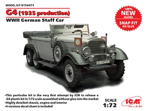 ICM 72471 WWII German Staff Car G4 (1935 production) (Snap fit) 1/72 - Picture 1 of 1