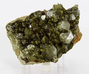Green Epidote and Quartz Crystal Cluster Hakkari Turkey 81mm 219g H2101 - Picture 1 of 12