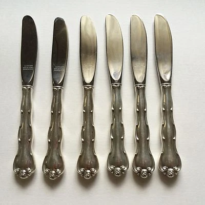 6 esparcidores de mantequilla gorham ''rondo'' plata de ley 925 Foto 1 de 4