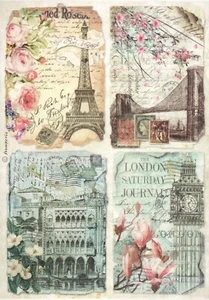 Papel de arroz - papel de arroz para decoupage, hoja de álbum de recortes, artesanía vintage - Imagen 1 de 1