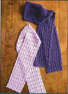 BEAUTIFUL LACE FUCHSIA FLOWER SCARVES to KNIT with SPORT WT YARN - FIBER TRENDS - Picture 1 of 1