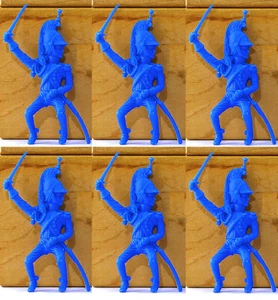 Dulcop 6 Napoleonic French Cuirassiers - 54mm unpanted plastic toy soldiers - Picture 1 of 1